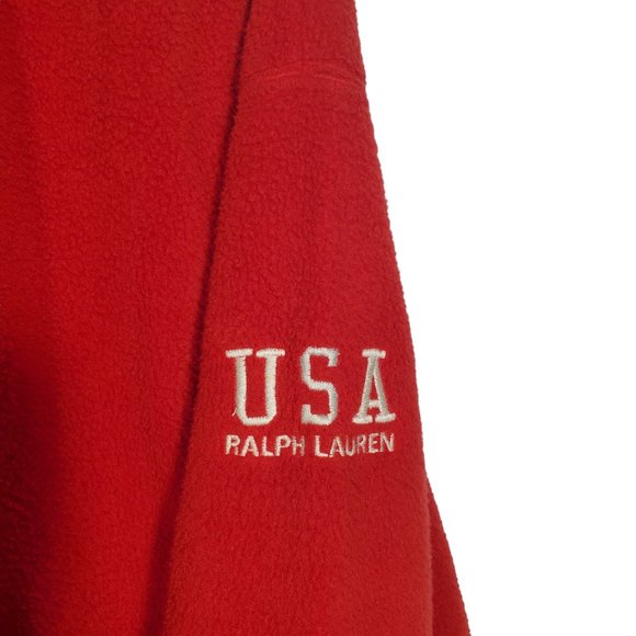 VTG 90s Ralph Lauren Polo Sport USA Plush Sherpa Fleece Pullover Rope Henley - Picture 3 of 7